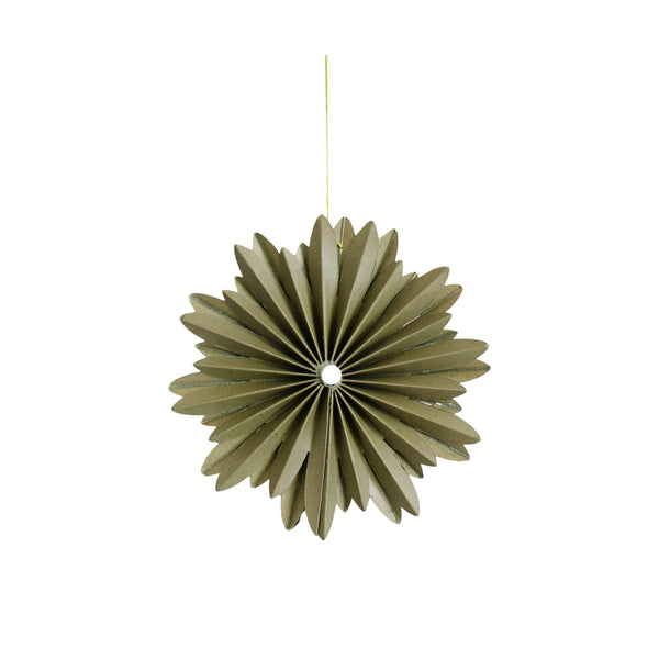 Paper Hanging Star Ornament Olive Green