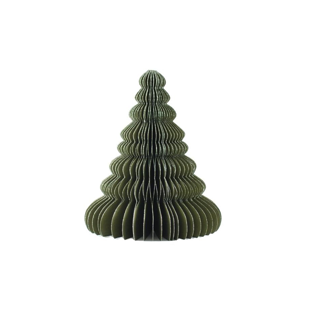 Paper Tree Standing Olive Green / Silver Edge 15cm
