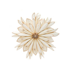 Hanging Paper Snowflake White/Flaxseed Edge 50cm
