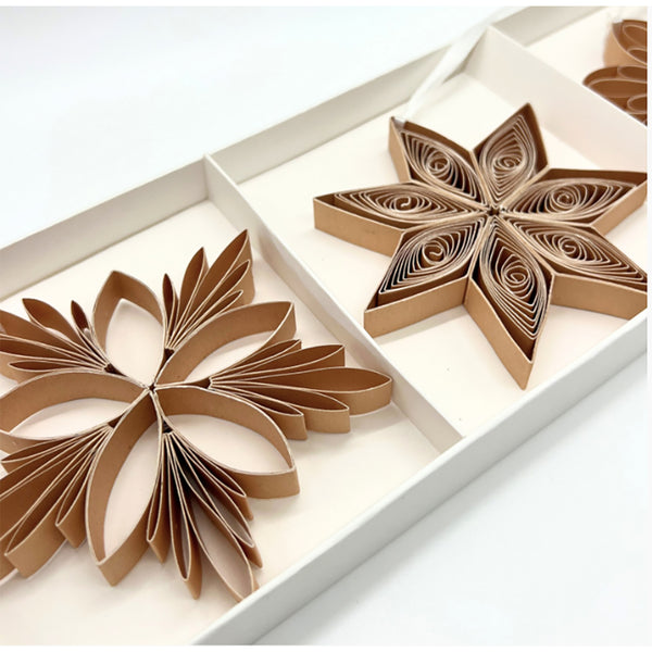 Quilling Star Trio 10cm Set of 3 Flax