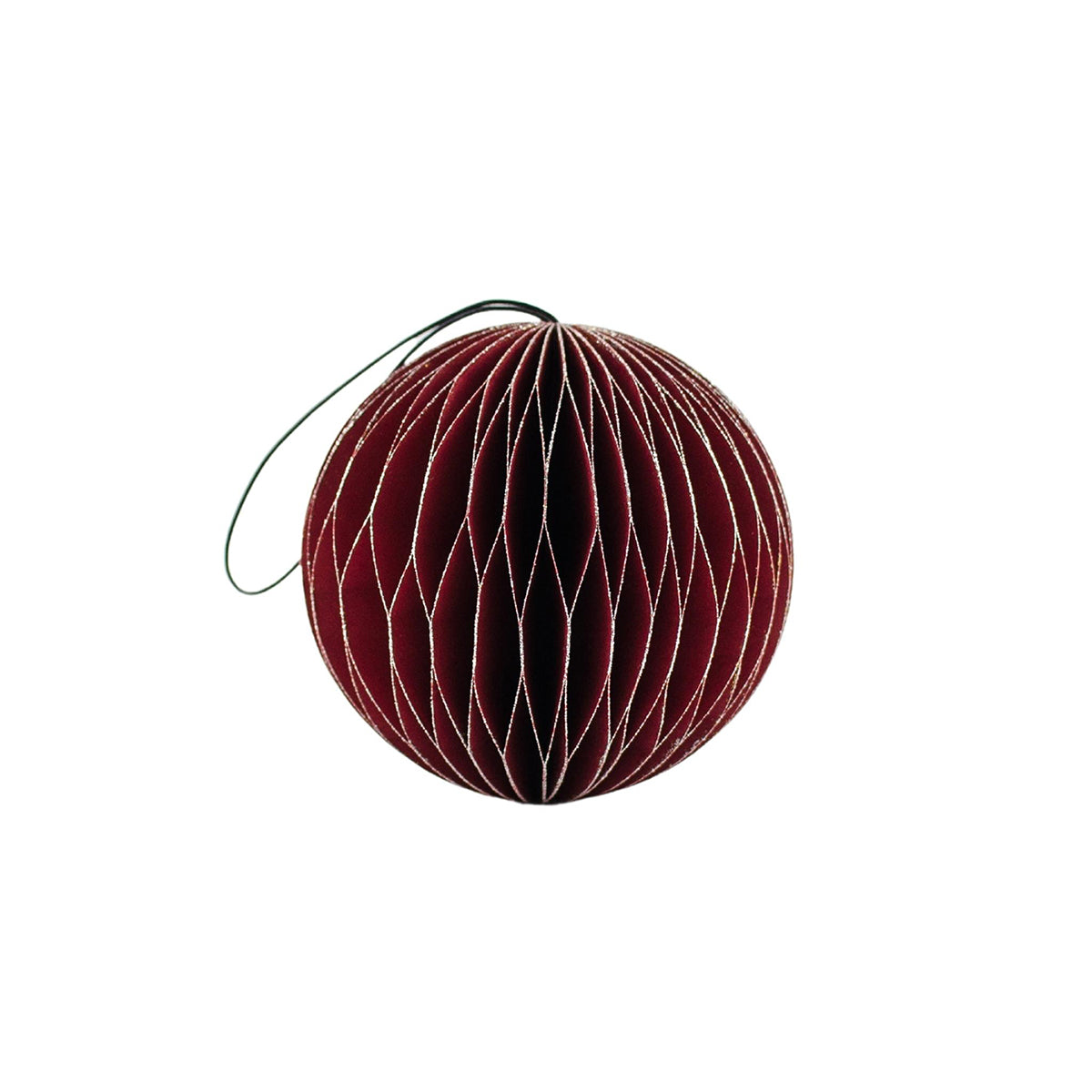 Paper Sphere Ornament Classic Red/Silver