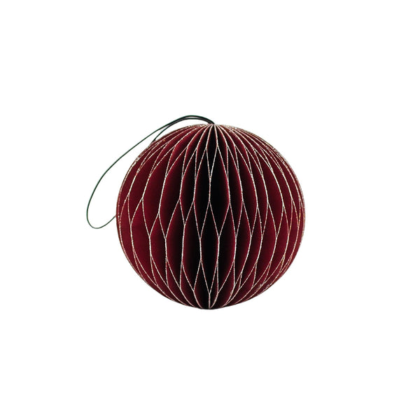 Paper Sphere Ornament Classic Red/Silver