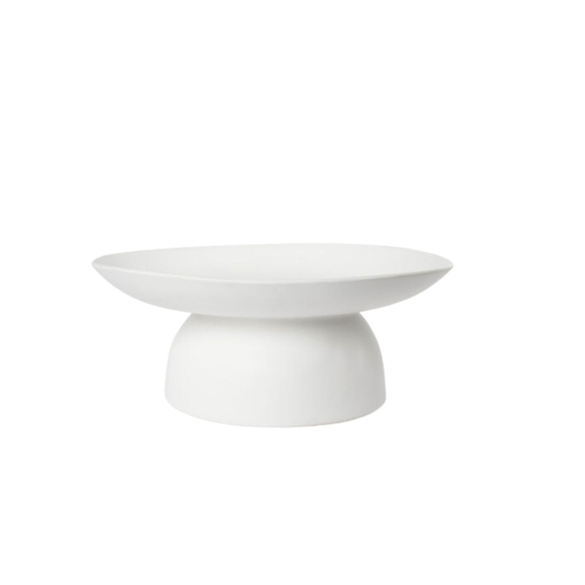 Marlowe Pedestal Platter Low White