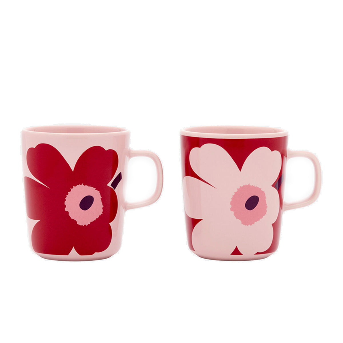 Juhla Unikko Mug Set Red/Burgundy/Pink 250ml