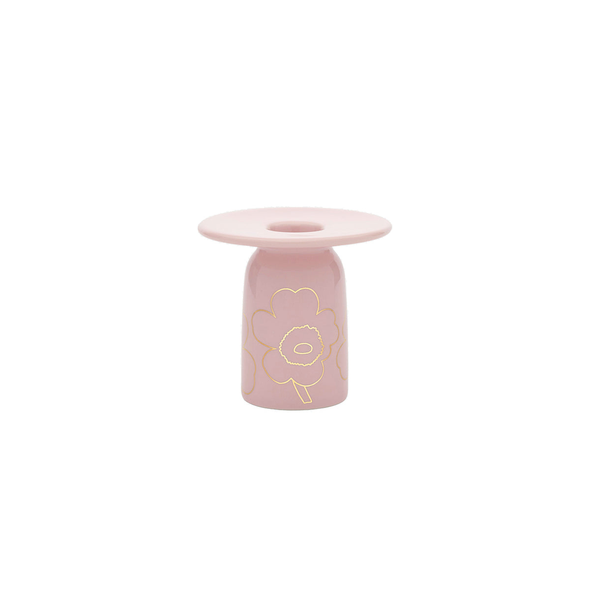 Unikko Candle Holder Pink/Gold