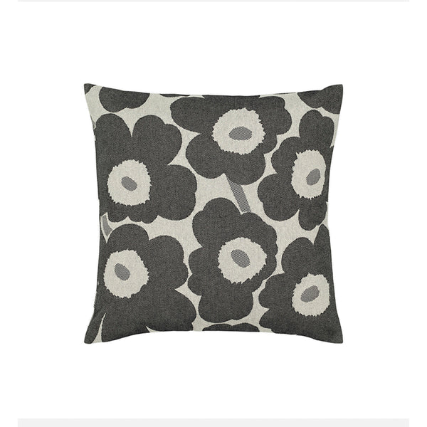 Pieni Unikko Cushion Cover Charcoal and White
