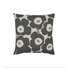 Pieni Unikko Cushion Cover Charcoal and White
