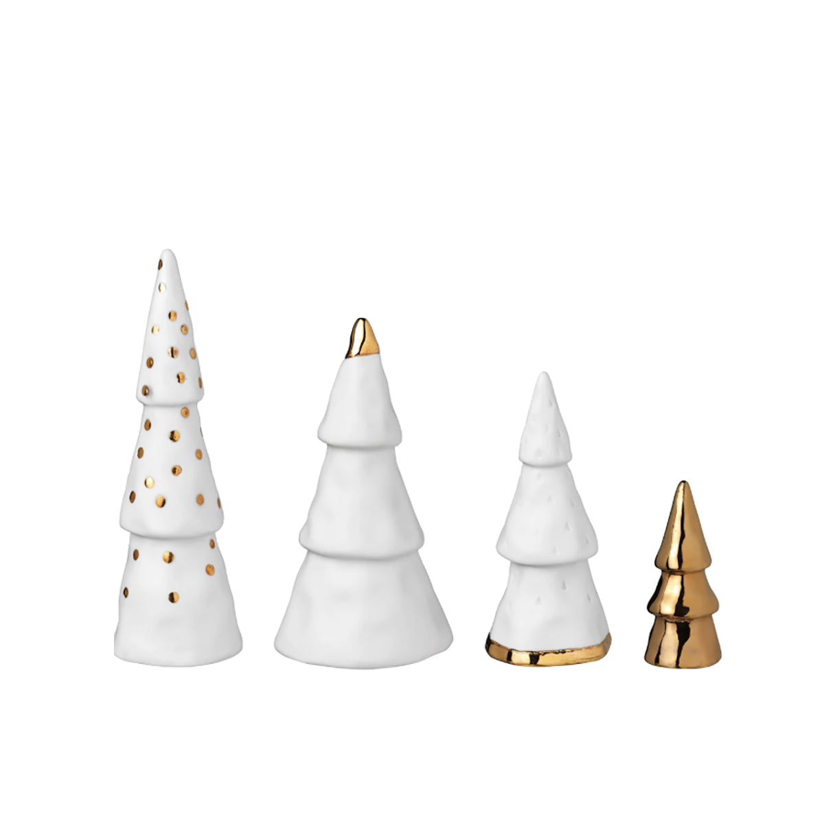 Mini Porcelain Fir Christmas Trees Set