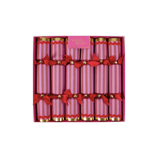 Scarlet Striped Crackers Set/6