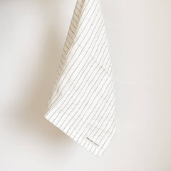 Pure French Linen Tea Towel - Olive Stripe