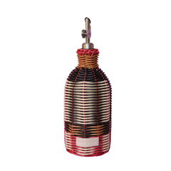 Decorative oil bottle with woven design 
