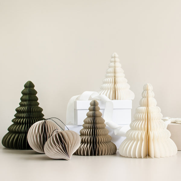 Paper Tree Standing Olive Green 24cm