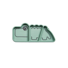 Silicone Stick & Stay Snacky Plate Croco Green