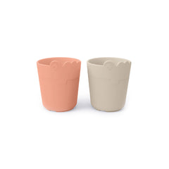 Kiddish Mini Mug Croco Sand/Coral Set of 2