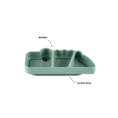 Silicone Stick & Stay Snacky Plate Croco Green