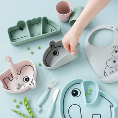 Silicone Stick & Stay Snacky Plate Croco Green