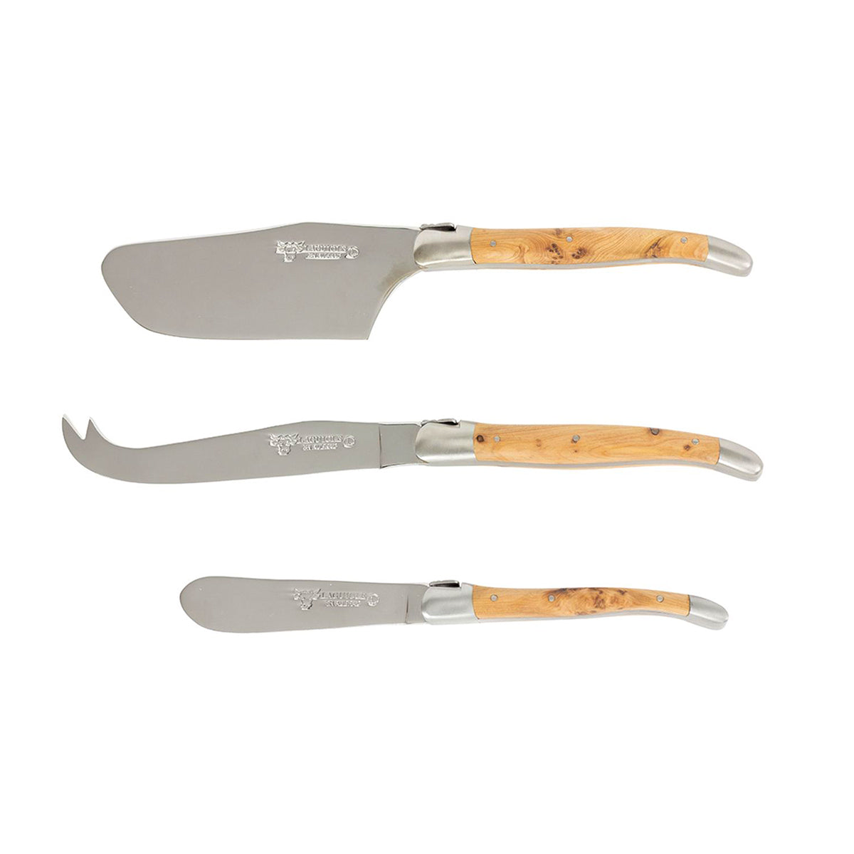 3pc Cheese Knife Set Olive Wood