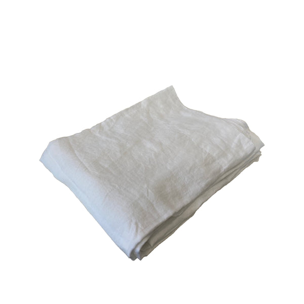 Linen Tablecloth Round White 2.2m