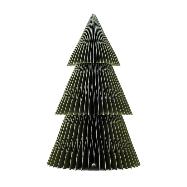 Deluxe Paper Tree Standing Olive / Silver Edge 45cm