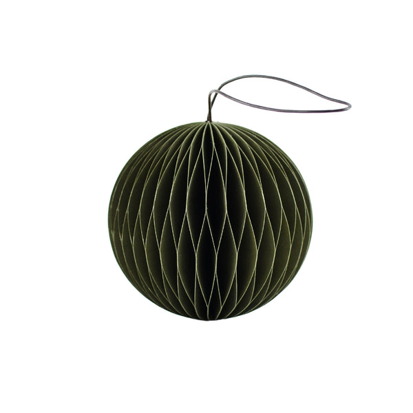 Paper Sphere Ornament Olive Green