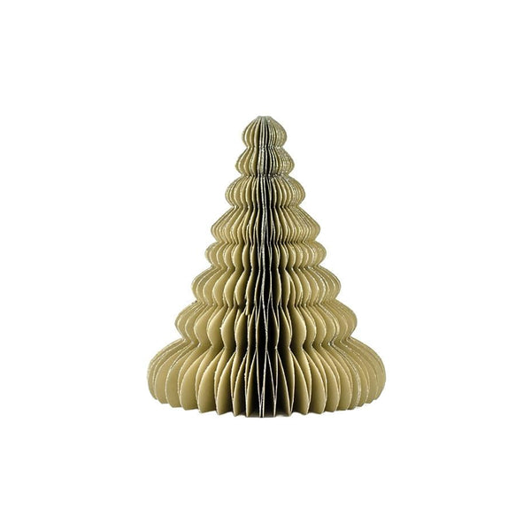 Paper Tree Standing Ornament Linen / Silver Edge 15cm