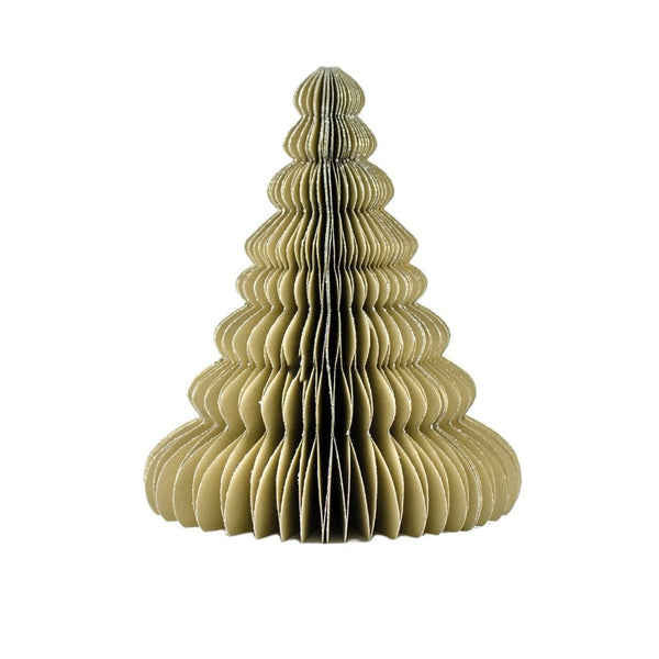 Paper Tree Standing Ornament Linen / Silver Edge 24cm
