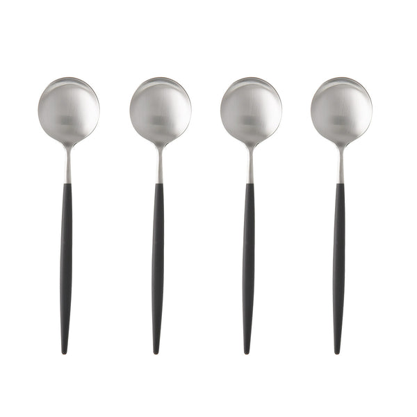 Goa Black & Matte Silver Coffee Spoon / Set 4