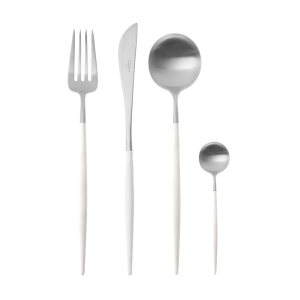 Goa White & Matte Silver 24 pc Cutlery Set