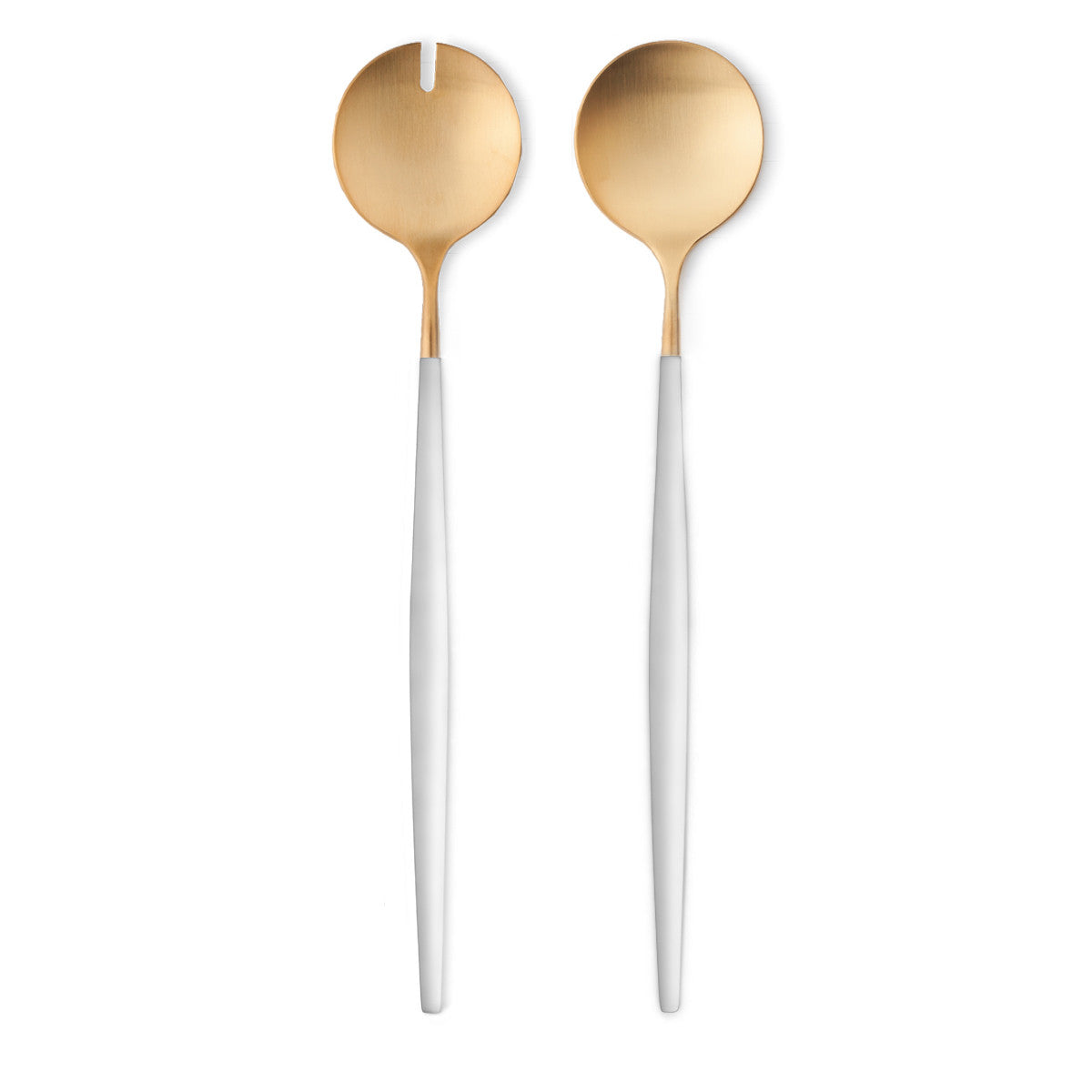 Goa Salad Servers White / Matte Gold