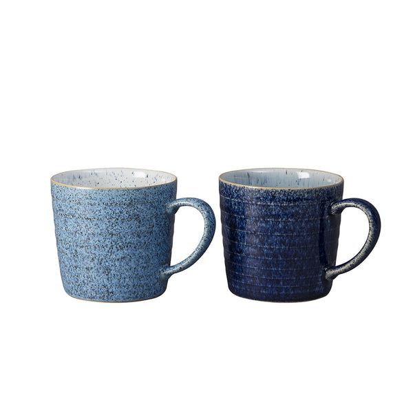 Studio Blue Ridged Mugs / Set 2
