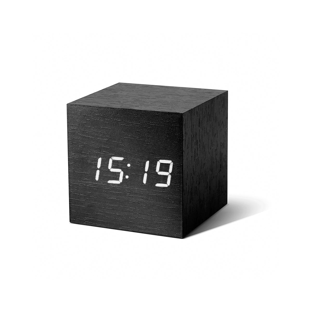 Cube Click Clock Black / White LED