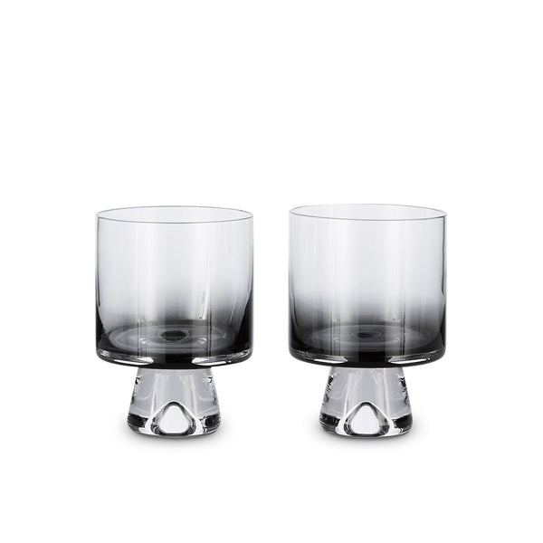 Tank Low Ball Glass Black / Set 2